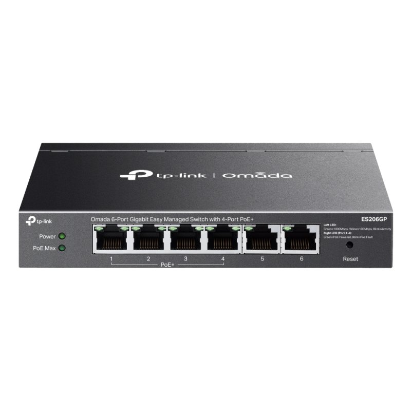 TP-Link Omada ES206GP commutateur réseau Géré Gigabit Ethernet (10/100/1000) Connexion Ethernet, supportant