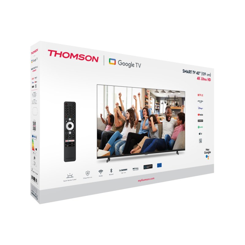 Thomson Q70 Series 43UG4S14 TV 109.2 cm (43") 4K Ultra HD Smart TV Wi-Fi Black
