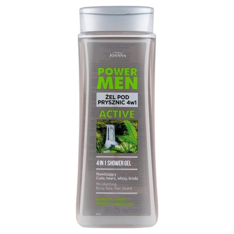 JOANNA Power Men Active 4in1 Shower Gel for Men with Vitamin PP and Hemp 300ml