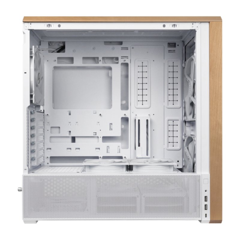 Lian Li Lancool LAN217W unité centrale Midi Tower Blanc, Bois