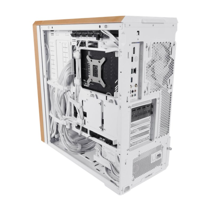 Lian Li Lancool LAN217W computer case Midi Tower White, Wood