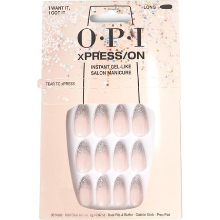 OPI xPRESS/ON Press On Nails & Cuticle Oil 30 Pcs Reusable False Nails with up to 14 Days of Wear Deeply Nourishing