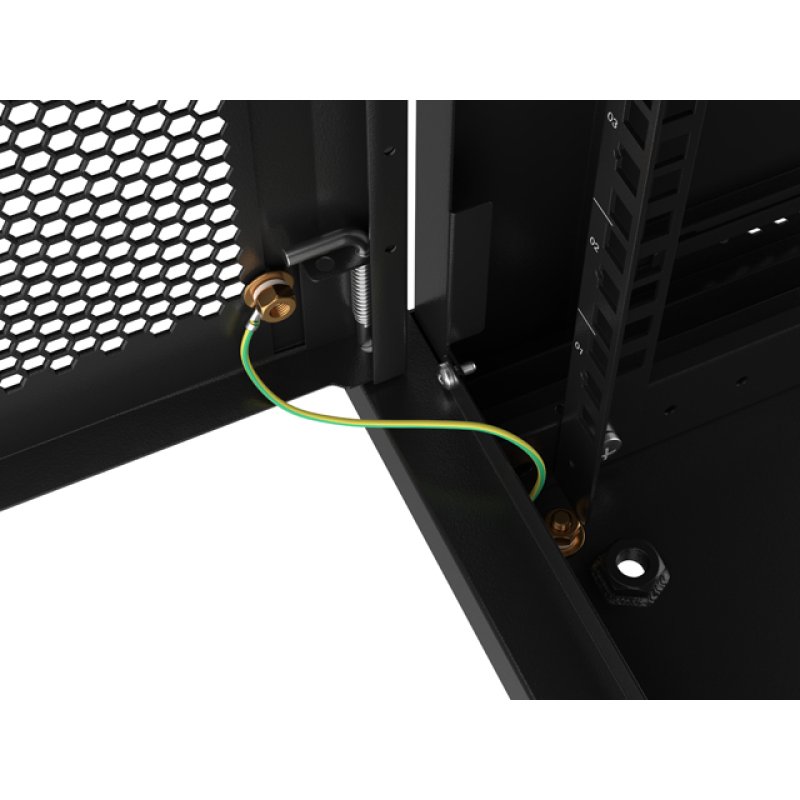 ARMARIO LANBERG 9U 600X450 CON PUERTA PERFORADA RACK 19 H-60 KG NEGRO FLAT PACK