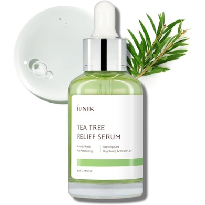 IUNIK Tea Tree 67% Relief Vegan Facial Serum for Clear & Balanced Skin with Centella Asiatica 50ml