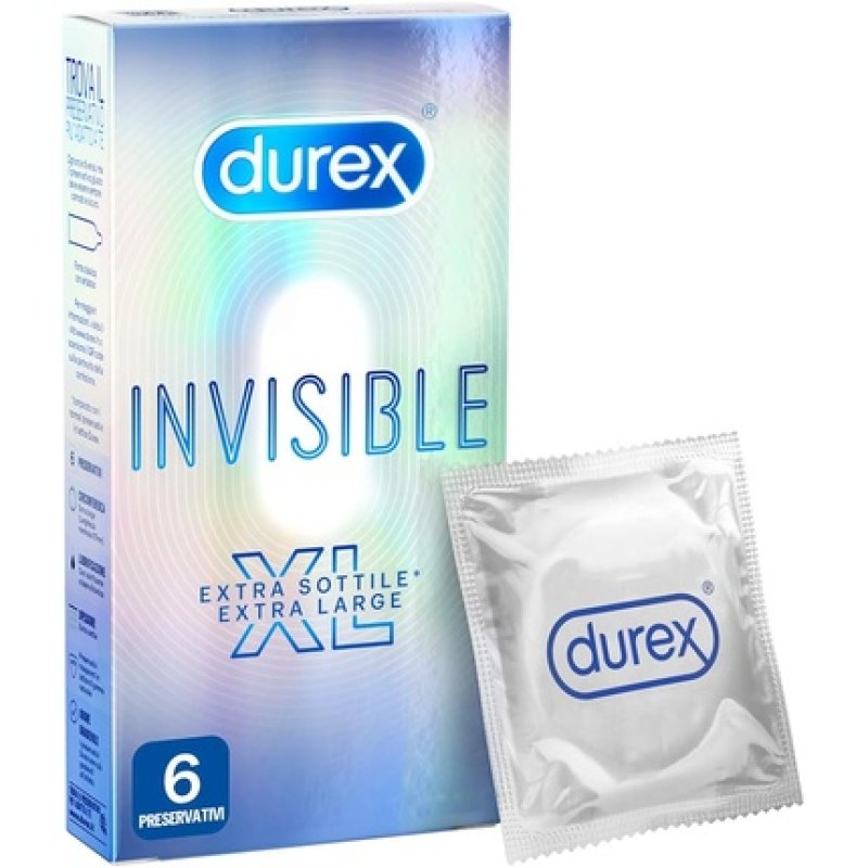 Durex Invisible Extra Large Ultra Thin High Sensitivity Condoms 6 Condoms