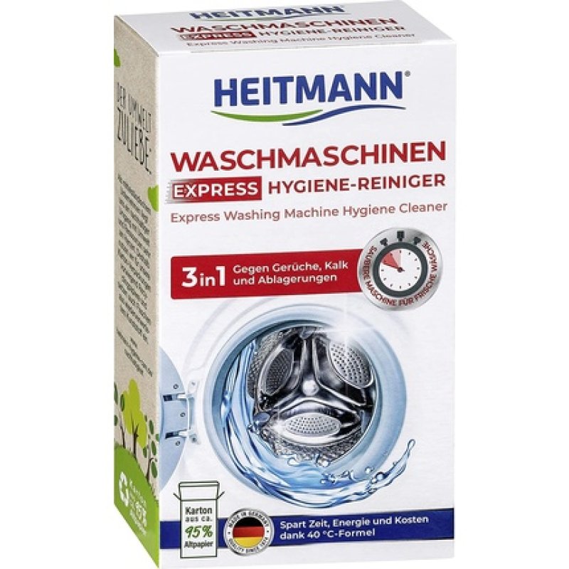 Heitmann Express Washing Machine Cleaner Removes Limescale, Deposits, and Odors 250g