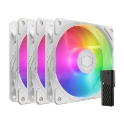 Cooler Master SickleFlow Edge 120 ARGB 12cm PWM Case Fans (3 Pack), Up to 2500 RPM, A1 Mini LED Controller included,