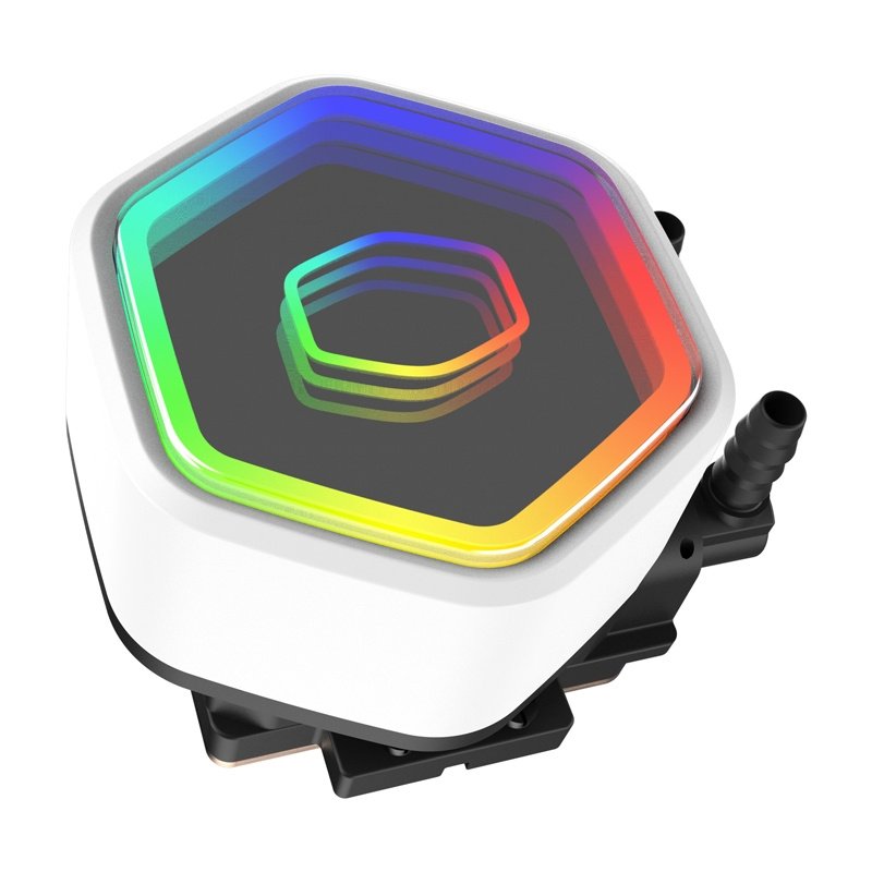 Cooler Master MasterLiquid 360 Core II 360mm ARGB Liquid CPU Cooler, Dual Chamber Pump w/ Infinity Mirror, White