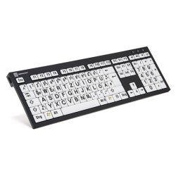 Logickeyboard XL Print keyboard Universal USB QWERTZ German Black, White