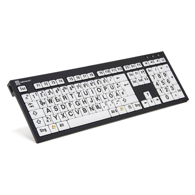 LogicKeyboard XL-Print Black on White DE (PC/Nero)
