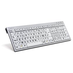 Logickeyboard LargePrint keyboard Universal USB ĄŽERTY French White