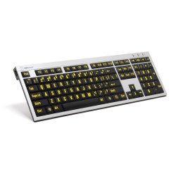Logickeyboard XL-Print Alu Yellow on Black FR (PC/Slim)