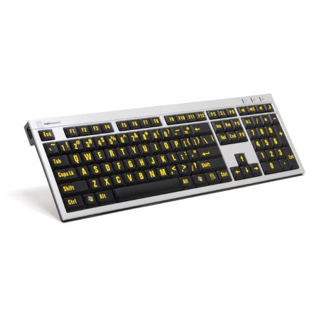 Logickeyboard XL-Print Alu Yellow on Black FR (PC/Slim)