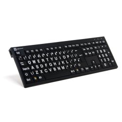 LogicKeyboard XL-Print White on Black FR (PC/Nero)