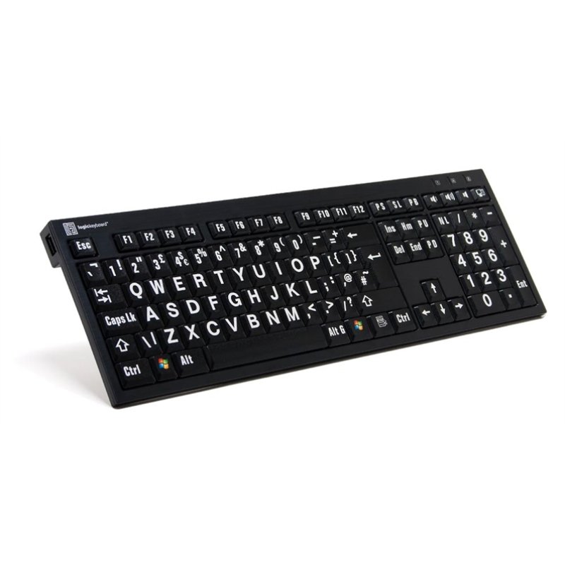 Logickeyboard LargePrint keyboard Universal USB ĄŽERTY French Black