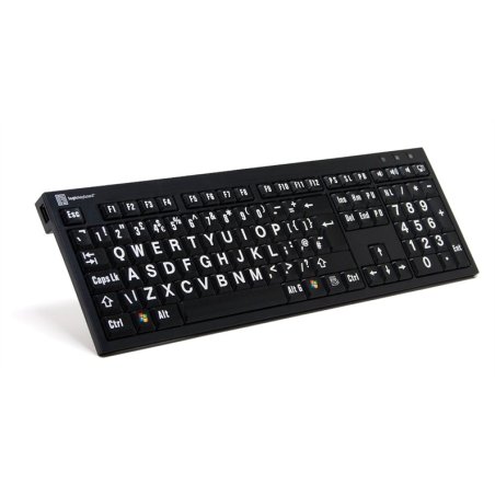 Logickeyboard LargePrint keyboard Universal USB ĄŽERTY French Black