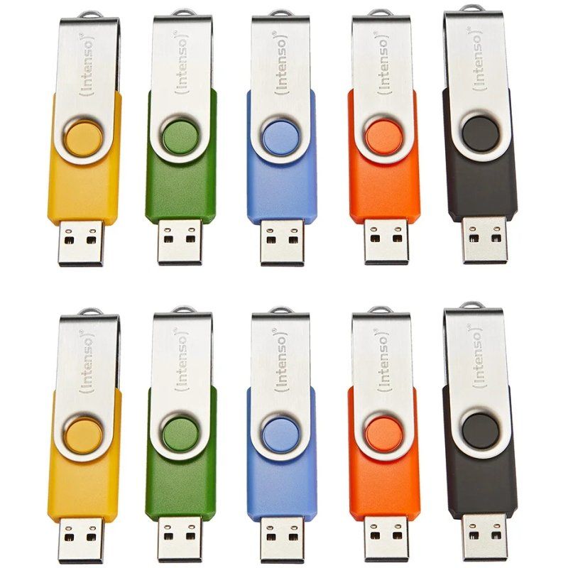 Intenso Basic Line lecteur USB flash 4 Go USB Type-A 2.0 Noir, Bleu, Vert, Orange, Jaune