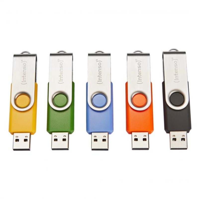 Intenso Basic Line lecteur USB flash 64 Go USB Type-A 2.0 Noir, Bleu, Vert, Orange, Jaune