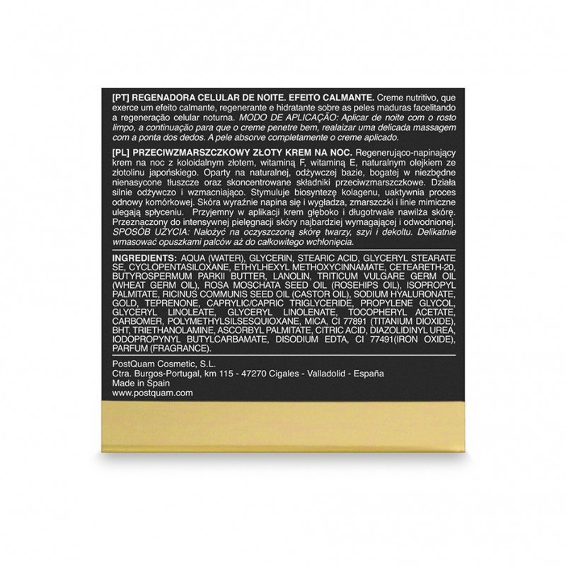 PostQuam Luxury Gold Regenerating Night Cream Face 50 ml