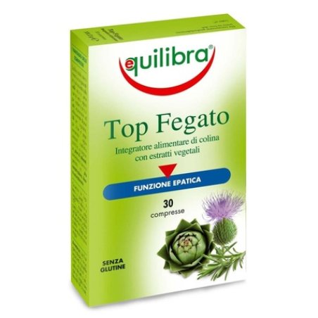 Equilibra Top Liver Detox Dietary Supplement with Aloe Vera, Milk Thistle, Choline, Artichoke, Rosemary - 30 Tablets