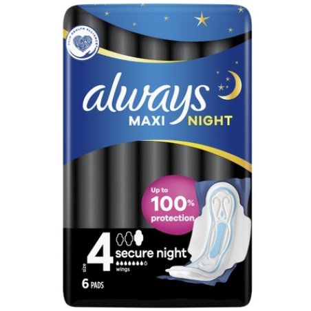 Always Maxi Secure Night Pads 6 Pieces