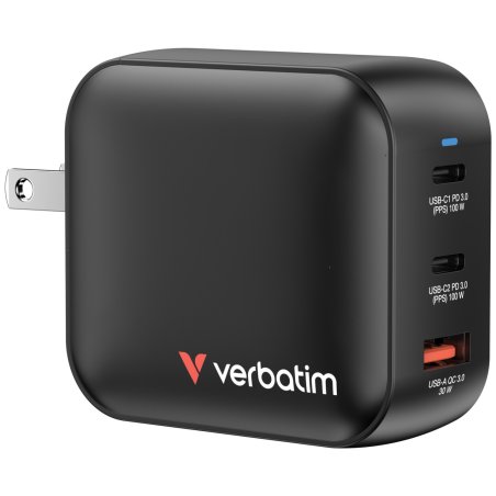 Verbatim GaN Charger 100W Universel Noir Secteur Charge rapide Intérieure
