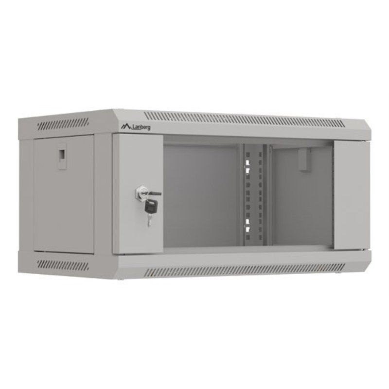 ARMARIO LANBERG MURAL RACK 19" 4U 540X350 FLAT PACK GRIS PUERTA CRISTAL