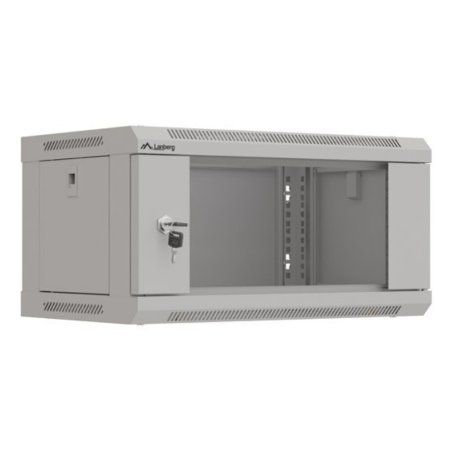 ARMARIO LANBERG MURAL RACK 19" 4U 540X350 FLAT PACK GRIS PUERTA CRISTAL