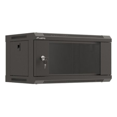 ARMARIO LANBERG MURAL RACK 19" 4U 540X350 FLAT PACK NEGRO PUERTA CRISTAL