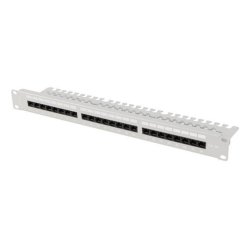 PATCH PANEL LANBERG 24 PUERTOS 1U 19" CAT.6A UTP CON ORGANIZADOR CABLES GRIS