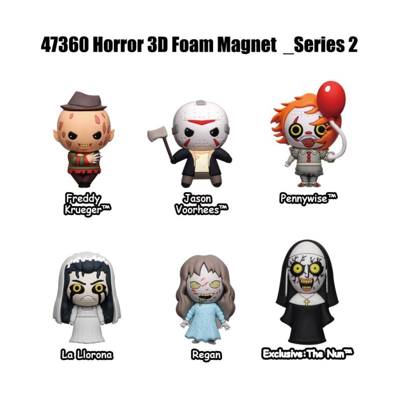 WB HORRORS - Series 2 - 3D Foam Magnets in blind bags (Display 12 Pcs)
