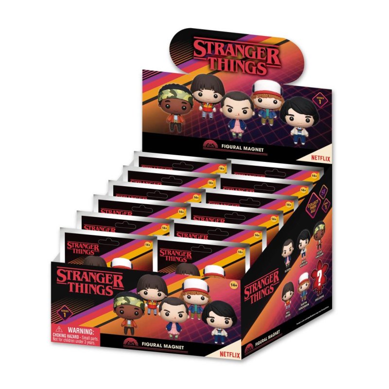 STRANGER THINGS - S.1 - 3D Foam Magnets in blind bags (Display 12 Pcs)