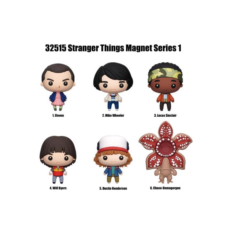 STRANGER THINGS - S.1 - 3D Foam Magnets in blind bags (Display 12 Pcs)