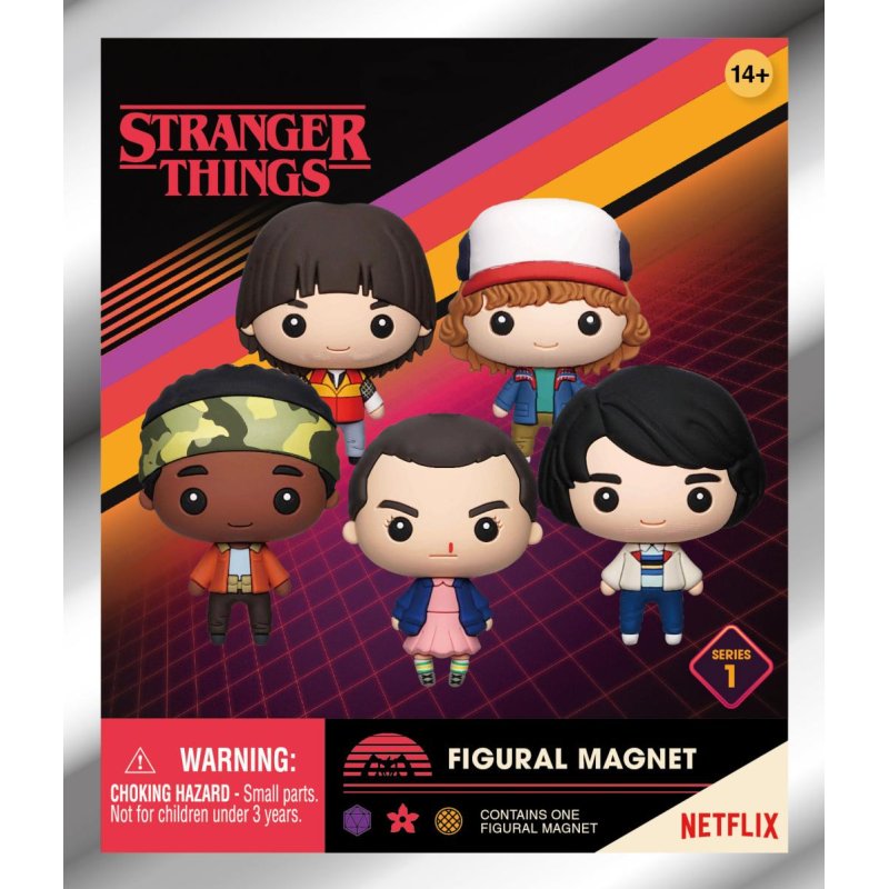 STRANGER THINGS - S.1 - 3D Foam Magnets in blind bags (Display 12 Pcs)