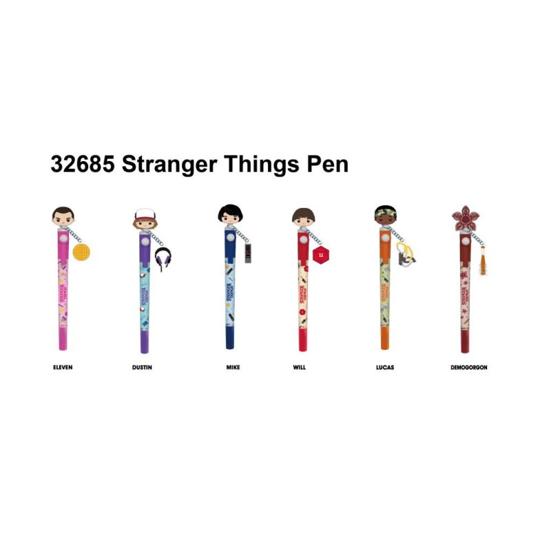 STRANGER THINGS - Stylo rotatif 3D Head Topper (Display de 12 pieces)