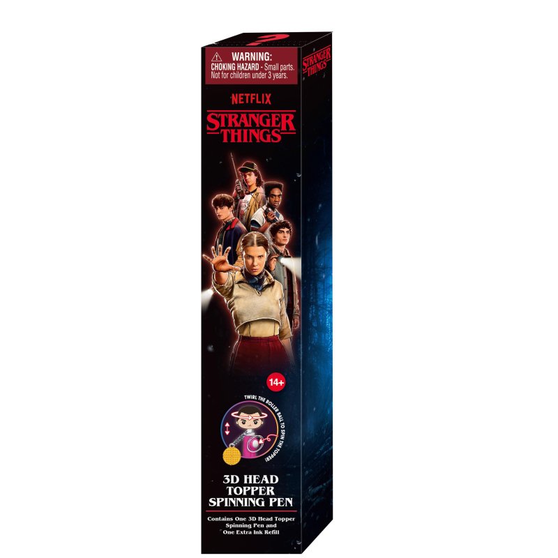 STRANGER THINGS - Stylo rotatif 3D Head Topper (Display de 12 pieces)