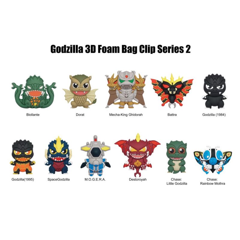 GODZILLA - Series 2 - 3D Foam Bag Clip (Display 24 Pcs)