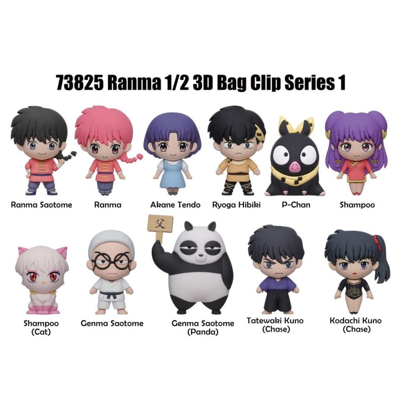 RANMA 1/2 - Series 1 - 3D Foam Bag Clip (Display 24 Pcs)