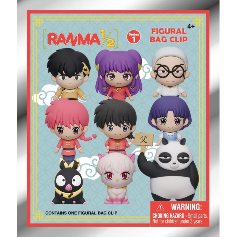 RANMA 1/2 - Series 1 - 3D Foam Bag Clip (Display 24 Pcs)