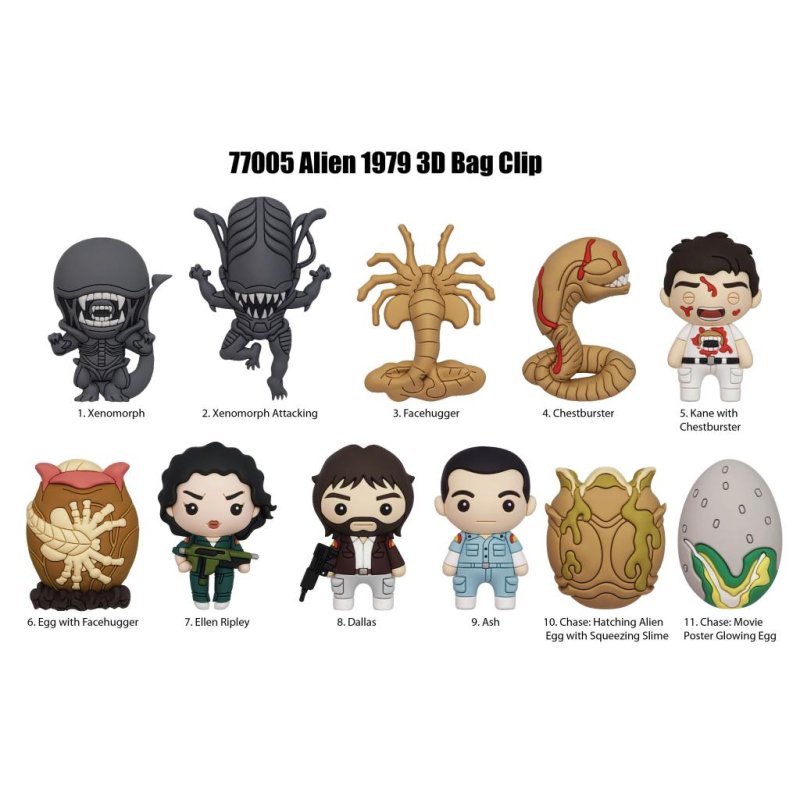 ALIENS (1979) - Series 1 - 3D Foam Bag Clip (Display 24 Pcs)