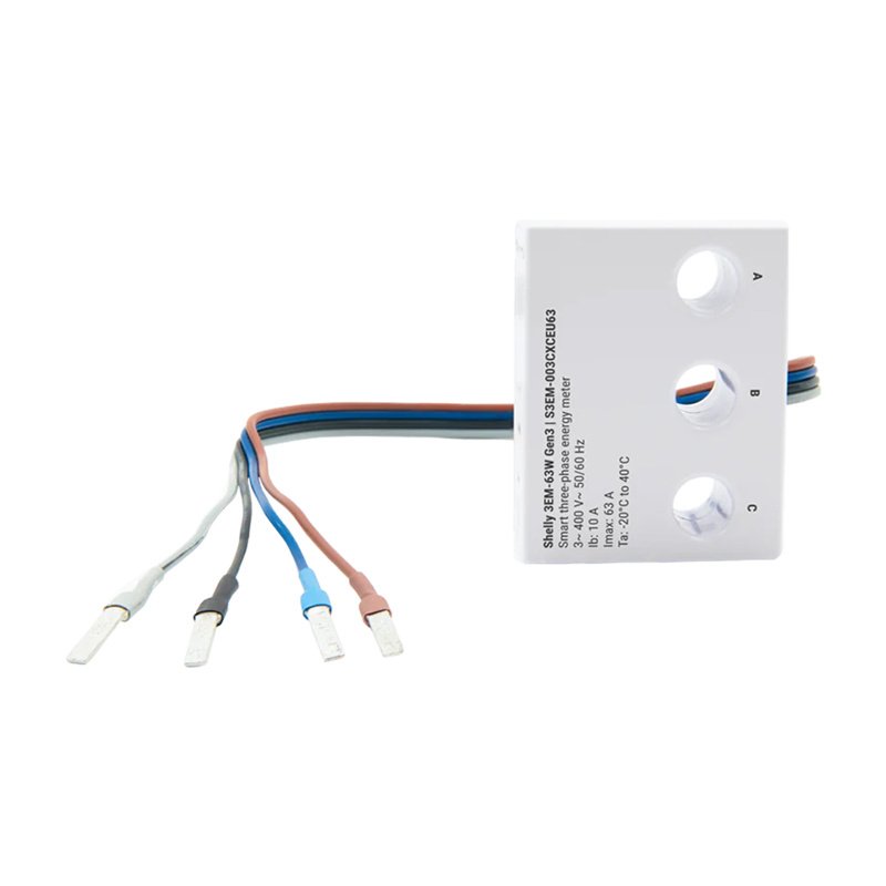Shelly 3EM-63W Gen3 1/3-channel WiFi energy meter (wired model)