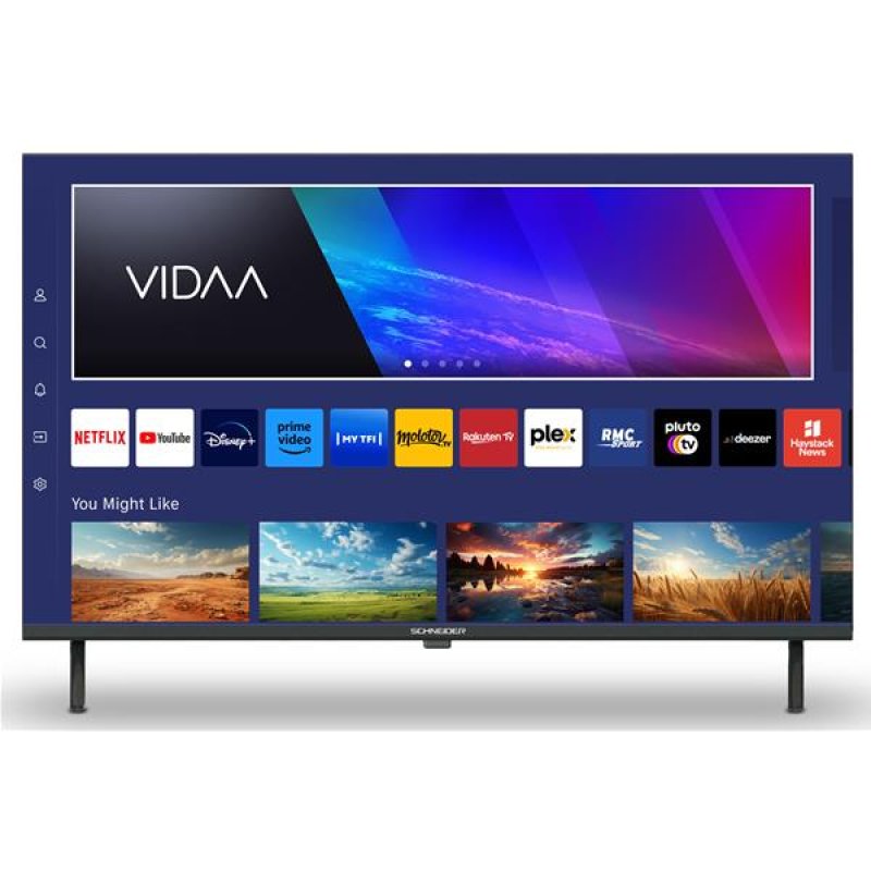 TV LED 32' HD VIDAA Sans bord - 3xHDMI - 2xUSB - DVBT2/S2 Origine Rouma *