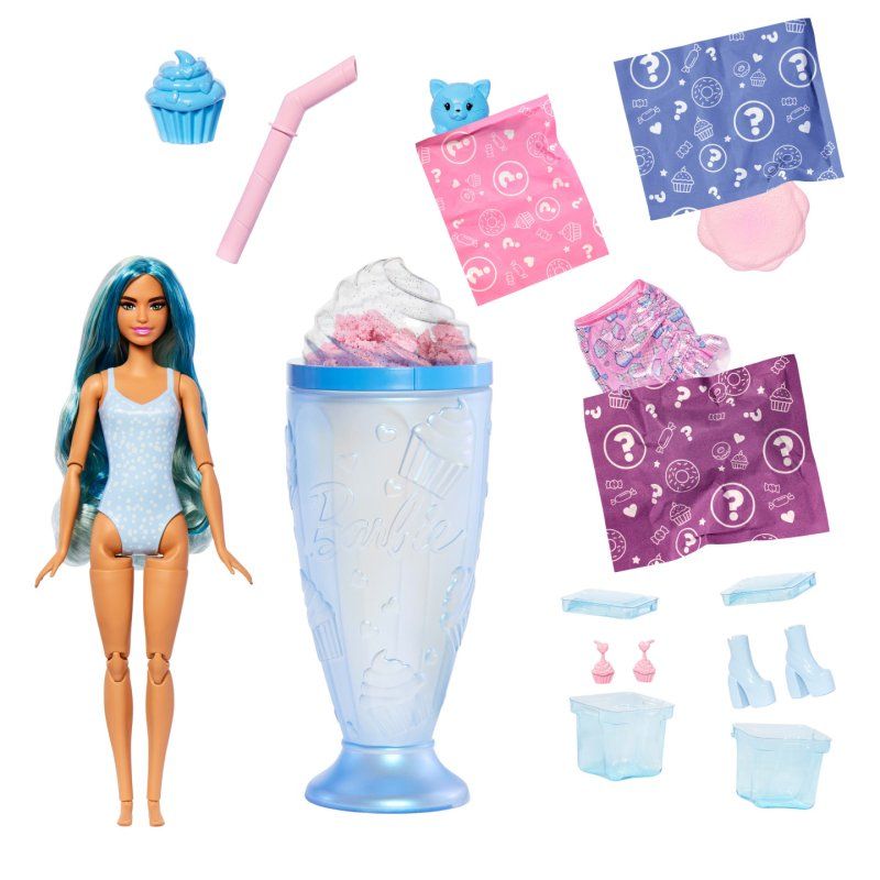 Barbie Pop Reveal Sweet Treat Series Doll & Accessories Set, Cool Cupcake Fashion Doll & Pet