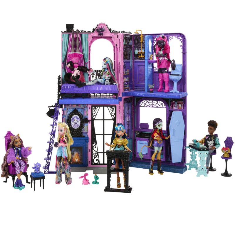 Monster High Boo-tique Hotel Doll House with Spooky Surprises in Every Room and 13 Accessories