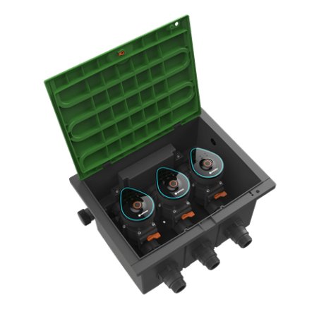 Ventilbox 9 V Bluetooth Aktion-Set (grau, 4-teilig: 3 Ventile Steuerung, Ventilbox V 3)