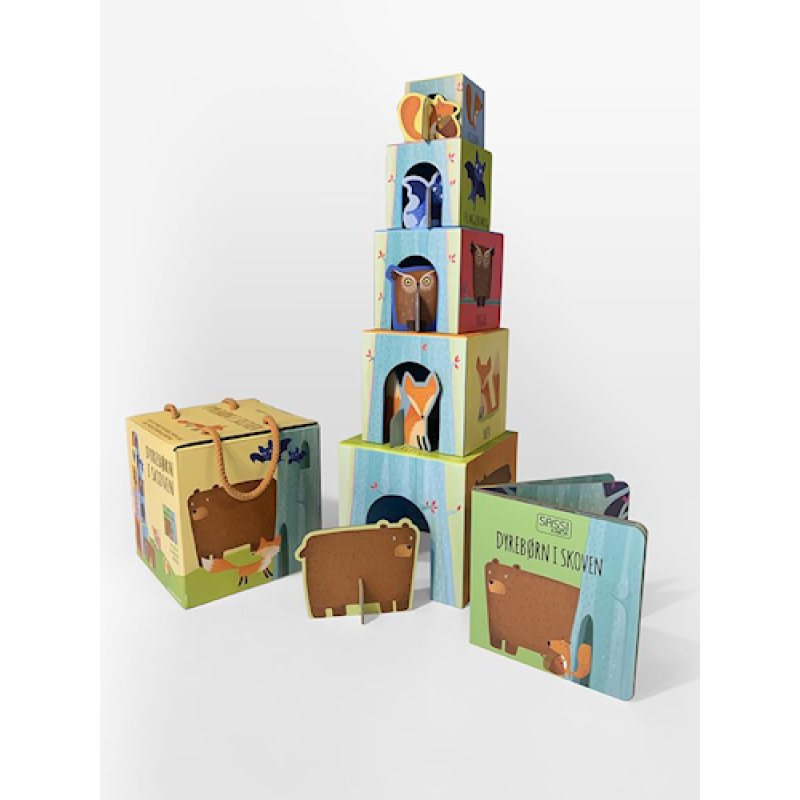 Dyrebørn i skoven - Stabeltårn med dyr