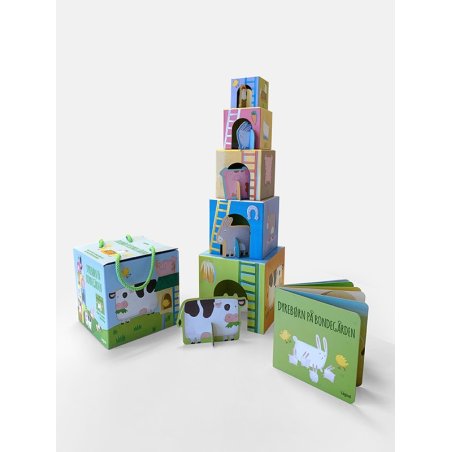 Dyrebørn på bondegården - Stabeltårn med dyrebørn