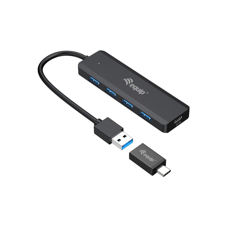 Equip 128959 hub & concentrateur USB 3.2 Gen 1 (3.1 Gen 1) Type-A 5000 Mbit/s Noir