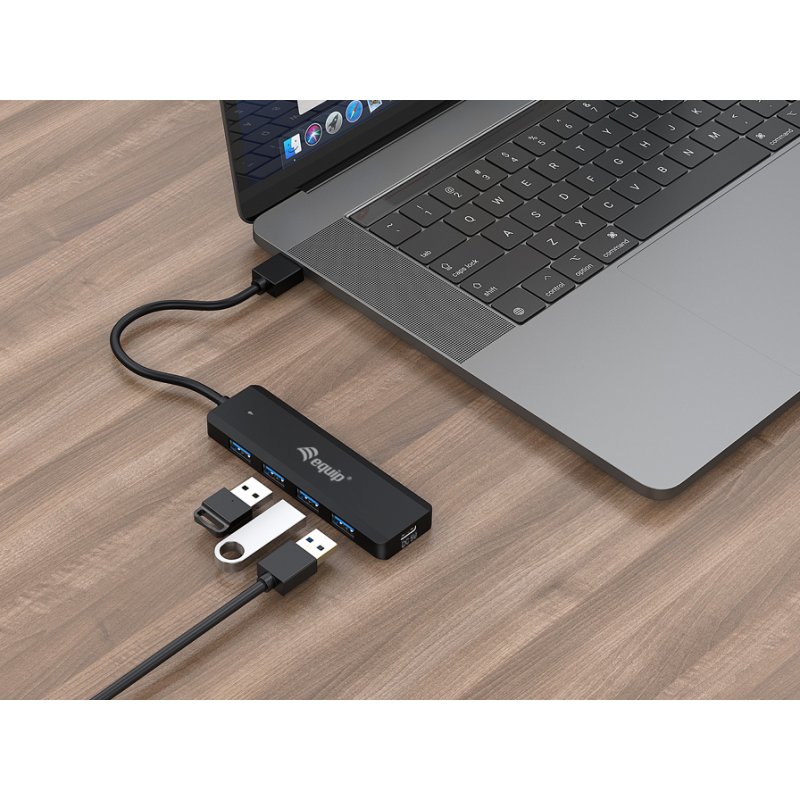 Equip USB-Hub 4-Port 3.2 -4x3.0 USB-C Adp.5Gbps o.Netz.sw