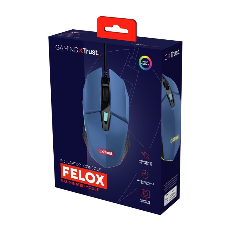 TRUST GXT109B FELOX Gaming Mouse Blue